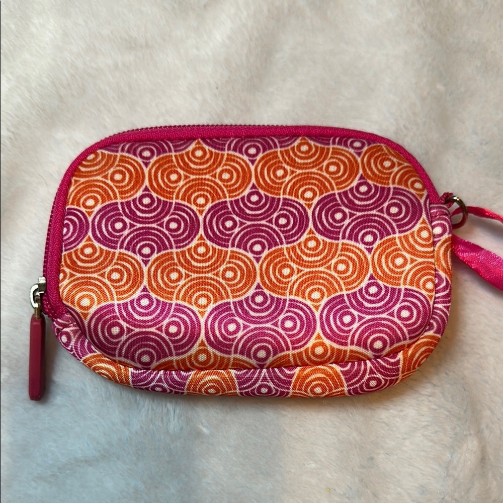 Jonathan Adler Pink and Orange Wallet with Geometric Design - Picture 2 of 4